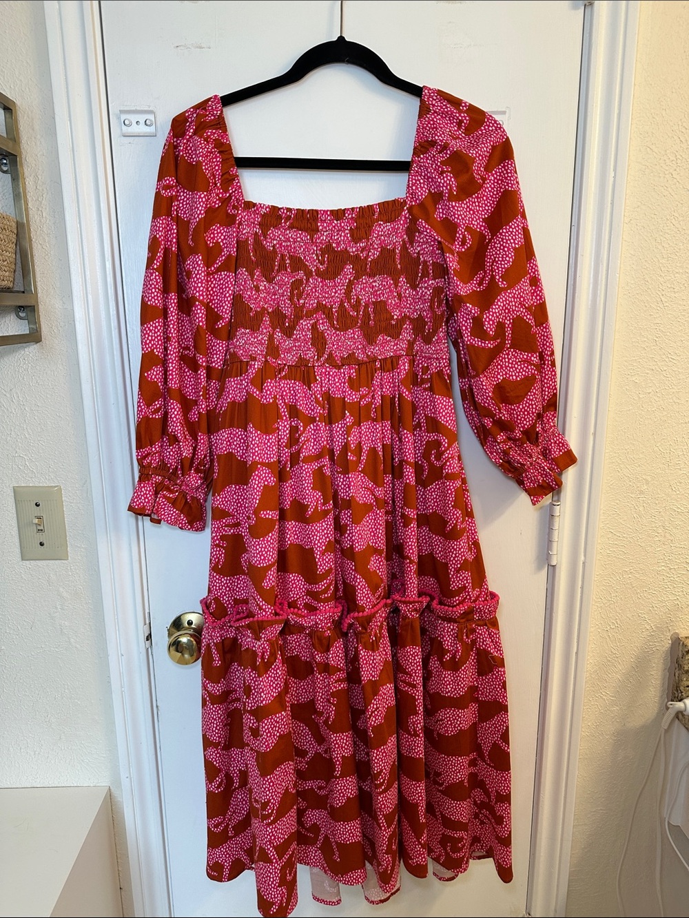 CROSBY by Mollie Burch Pink and Rust Floral Print Dress